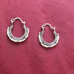 Dainty beaded hoop earrings